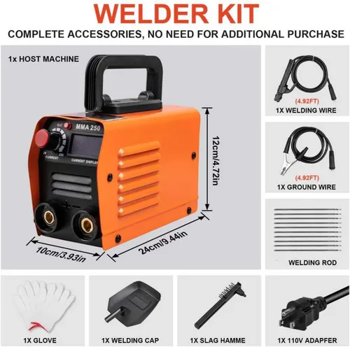 Miniatura 2 de Siasky Mini máquina de soldar, máquina de soldadura mejorada de 110 V, soldador portátil MMA-250A, soldador inversor IGBT con arranque en caliente