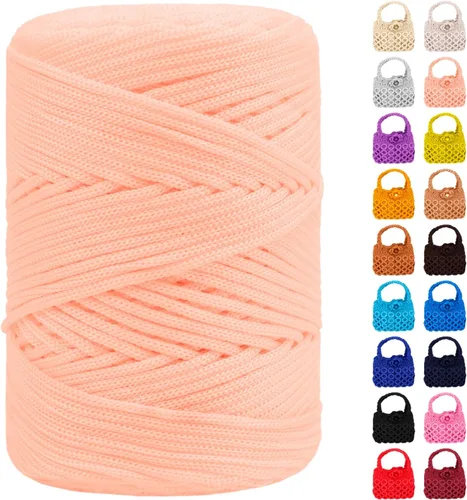 Miniatura 36 de Cordón de macramé de poliéster de 0.118 in x 185 yardas, cordón trenzado de macramé, bolsa de ganchillo, hilo de poliéster para ganchillo, bolsa