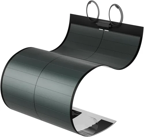 BougeRV Yuma - Panel solar flexible de película fina CIGS de 100 W, el panel solar antisombreado más flexible con cinta para una fácil instalación