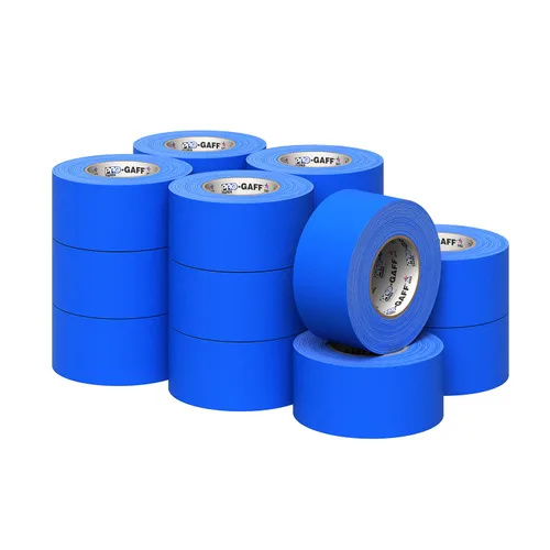 Miniatura 10 de Cinta Pro Gaff Gaffers de 1 pulgada de longitud de 55 yardas de longitud, color azul eléctrico mate. Cinta de alta resistencia de alta calidad