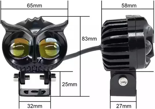 Miniatura 2 de YSY 1 unids motocicleta LED Spot luz blanca amarilla lámpara de conducción de doble color búho LED trabajo 9-60V para bicicleta de calle coche ATV