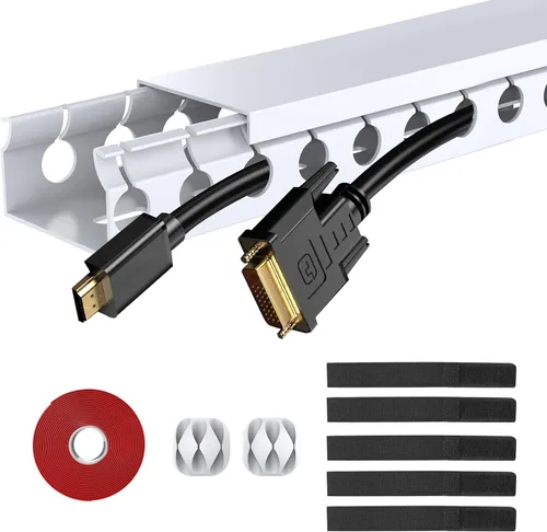 Miniatura 8 de ENONCI Kit Actualizado de Canaleta para Cables - 154 (10x15.4) Pulgadas de Cubiertas de Ranura Abierta para Cables, Sistema de Gestión de Cables
