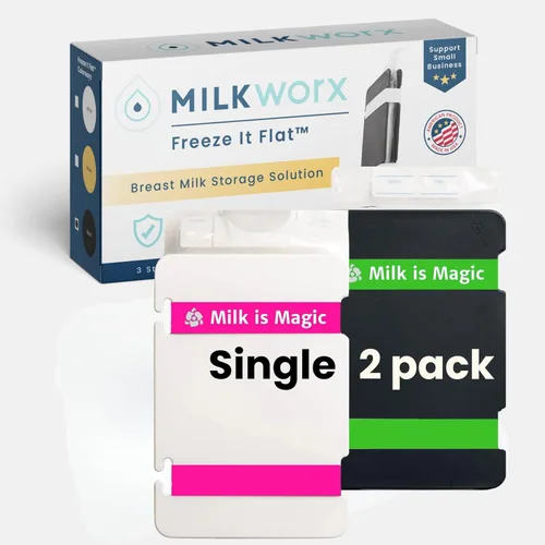 Miniatura 11 de Freeze It - Sistema de almacenamiento de leche materna plano, organizador que ahorra espacio para bolsas de almacenamiento de leche materna, Negro