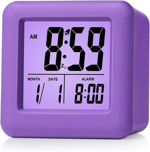 Reloj despertador digital Plumeet para niños con función de repetición y luz nocturna - Configuración fácil con pantalla de silicona, hora, fecha -