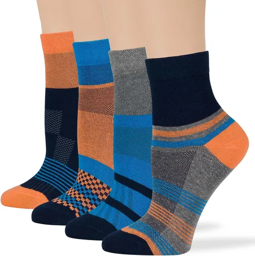 Miniatura 14 de 7BIGSTARS KINGDOM Women's Cotton Quarter Non-Binding Diabetic Fashion Socks-L-M-4 Pack-Multicolor