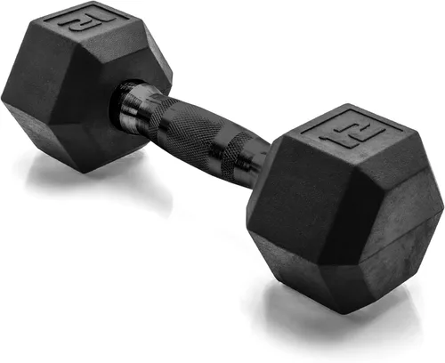 Miniatura 89 de CAP Barbell Peso de la mancuerna hexagonal recubierta, individual, 10-120 libras, múltiples opciones