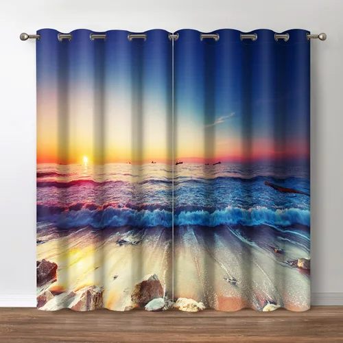 Miniatura 26 de Jekeno - Cortinas opacas retro de música con tema de notas musicales impresas, cortinas decorativas para amantes de la música, dormitorio, sala