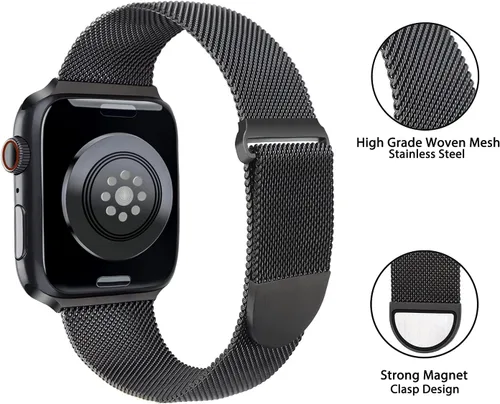 Miniatura 4 de Correa de metal compatible con correas de Apple Watch de 1.496 in 1.575 in 1.614 in 1.654 in 1.732 in 1.772 in 1.811 in 1.929 in Ultra 3/2/1, correa