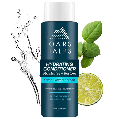 Miniatura 10 de Oars + Alps Juego de champú y acondicionador para el cabello sin sulfato para hombres y mujeres, infundido con extractos de algas y algas, nutritivo