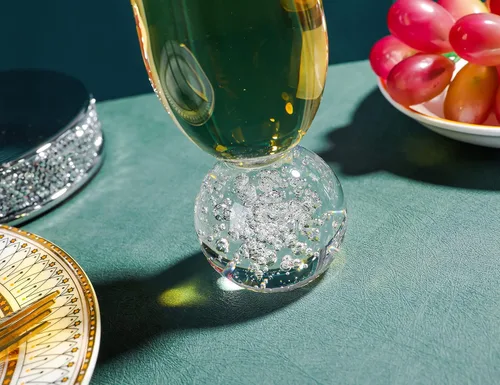 Miniatura 5 de Hanjue Juego de 4 copas de champán de cristal sin plomo, copas de champán transparentes de 7 onzas, ideales para regalos, fiestas, bodas, Navidad