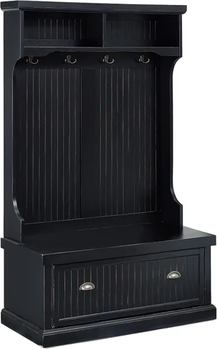 Miniatura 11 de Crosley Furniture - Hall Tree- Mueble para pasillo, Madera, Blanco gastado