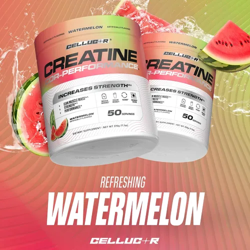 Miniatura 7 de Polvo de creatina Cellucor, sabor sandía - Aumenta la fuerza, masa muscular magra y la resistencia, creatina micronizada para una absorción rápida