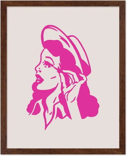 Miniatura 16 de Poster Master Póster retro de vaquera rosa con texto en inglés "Raise Hell", diseño de pared occidental, regalo para hombres y mujeres, decoración