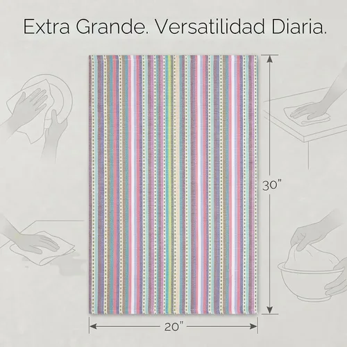 Miniatura 3 de Urban Villa Toallas de cocina 100% algodón para cocina (juego de 6) 20"x30" toallas de cocina altamente absorbentes, juego de ropa de cocina