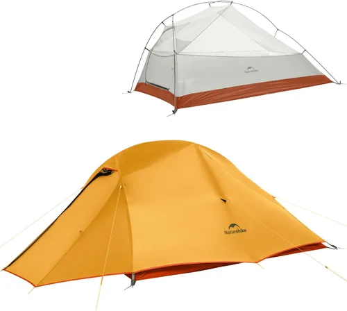 Miniatura 9 de Naturehike Cloud Up - Tienda de campaña para 3 personas con huella, 3 estaciones, ligera, para 3 personas, para acampar y senderismo Mostaza Verde