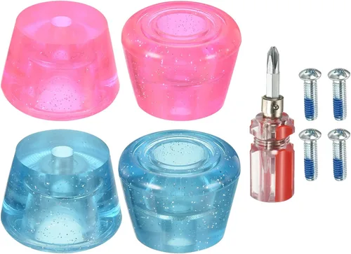 Miniatura 6 de PATIKIL Topes de dedo del pie para patines con destornillador, tapones de freno de goma, bloque para accesorios de repuesto Azul Amarillo
