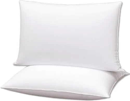 Miniatura 7 de Juego de 2 almohadas de cama planas ultra delgadas tamaño estándar, extra suaves, alternativas a las almohadas de plumas, para dormir de estómago