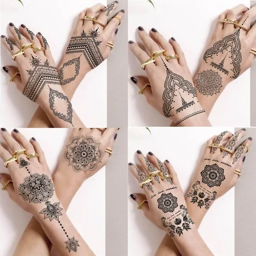 Miniatura 8 de Bilizar 48 hojas de tatuajes temporales 3D pequeños para niños, mujeres, niñas, cuello, brazo, niños, hombres, tatuajes temporales diminutos