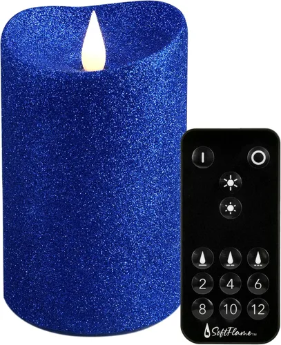 Miniatura 10 de Velas LED sin llama de cera real con control remoto, 3 x 5 pulgadas, llama móvil parpadeante 3D, velas que funcionan