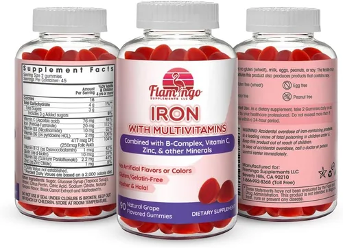 Miniatura 4 de Gomitas de hierro: nueva fórmula de 20 mg de hierro por porción más vitamina C, zinc, complejo B. Gomitas de hierro para mujeres y hombres.