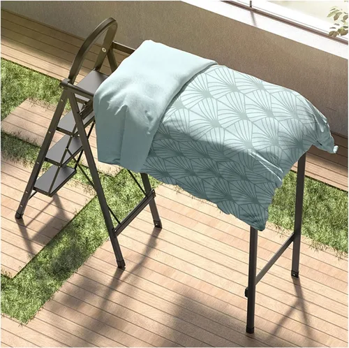 Miniatura 5 de TOMYEUS Escurridor plegable multifuncional para secar ropa de doble propósito, escalera telescópica plegable de aleación de aluminio, escalera