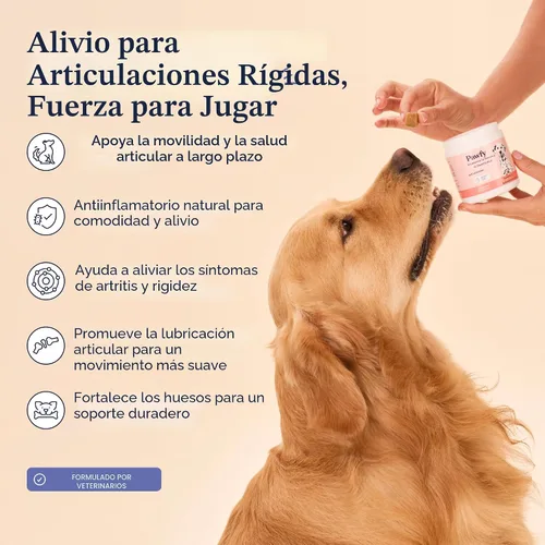 Miniatura 2 de Pawfy Suplemento para Cadera y Articulaciones para Perros con MSM y Vitaminas Glucosamina Condroitina para Razas Pequeñas, Medianas y Grandes