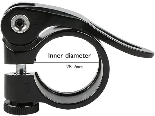 Miniatura 2 de Abrazadera de poste de asiento de bicicleta de 1.126 in para poste de asiento de 1.000 in - Abrazadera de liberación rápida de aleación de aluminio