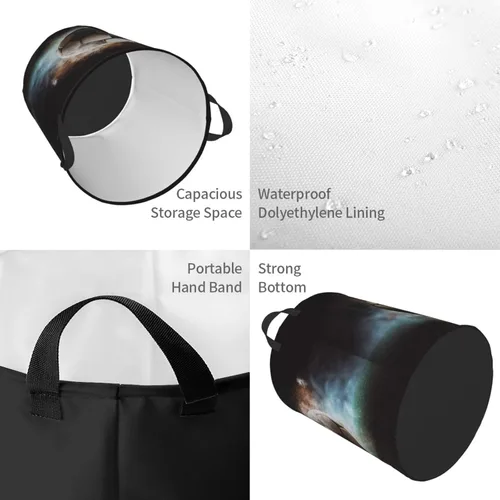 Miniatura 4 de Sport Soccer print Circular Hamper Waterproof Storage Bin Organizer Basket Laundry Hamper With Handles For Clothes Toys Small