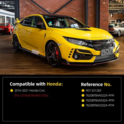 Miniatura 5 de Dasbecan Espejo lateral derecho del lado del pasajero compatible con Honda Civic 2016-2021, vidrio eléctrico no calentado, plegable manual, pintura