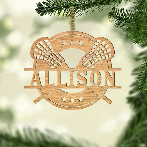Miniatura 7 de Adorno personalizado de palos de lacrosse – nombre personalizado, adorno LAX, adornos de equipo de Lacrosse y jugador, decoración de regalo