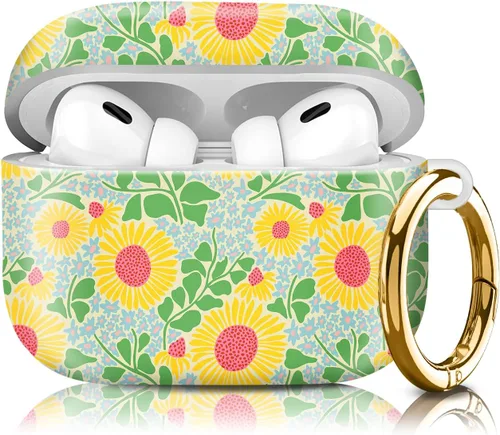 Miniatura 17 de Funda compatible con AirPod Pro de 2ª/1ª generación, ligera y duradera, resistente con llavero, diseño elegante funda para AirPod para mujer