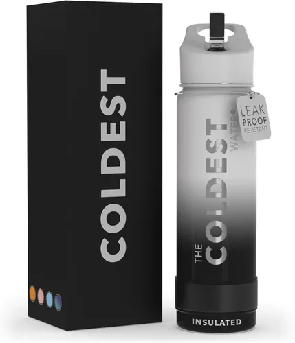 Miniatura 95 de Coldest - Botella para agua con tapa que incluye pajilla, térmica y metálica (acero inoxidable), para hombres y mujeres, color morado