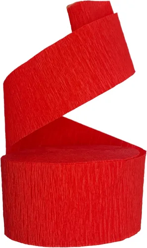 Miniatura 7 de Serpentinas de papel crepé rojo y dorado amarillo (2 rollos de cada color) Fabricadas en Estados Unidos