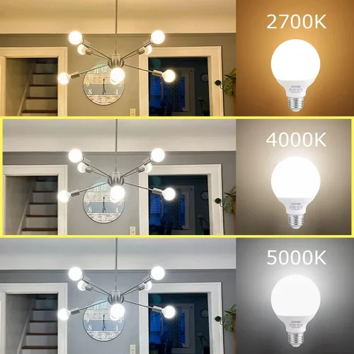 Miniatura 3 de Paquete de 8 bombillas LED para baño, luz nocturna blanca natural de 4000K, luces para espejo de maquillaje no regulables para dormitorio, base