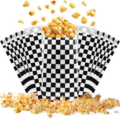 100 bolsas de papel para palomitas de maíz, para porciones individuales, pequeñas bolsas de palomitas de maíz desechables para fiestas, aperitivos,