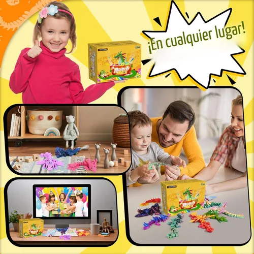 Miniatura 6 de Juego de 12 dragones impresos en 3D, cesta de Pascua, regalos para niños y niños, dragones flexibles articulados de 4.4 a 6 pulgadas, decoración
