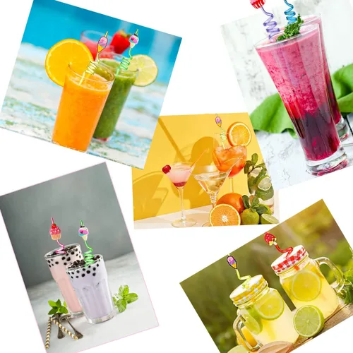Miniatura 7 de Pajitas reutilizables para helados, suministros de fiesta, 24 piezas de plástico para cupcakes, divertidos, lindos, largos, locos, tontos
