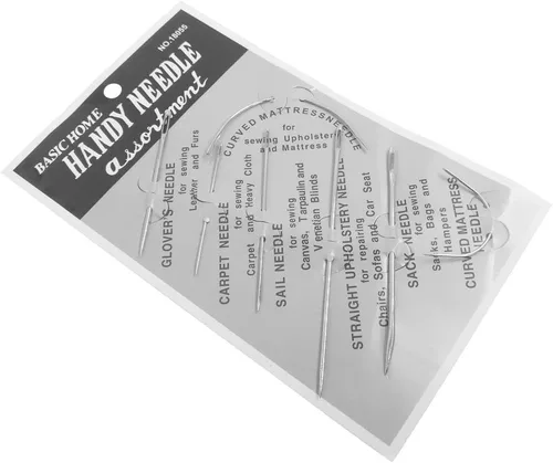 Miniatura 2 de SourceTon Kit de agujas de coser e hilo de tapicería de alta resistencia, 7 estilos de agujas para cuero, lona, colchón + hilo de nailon