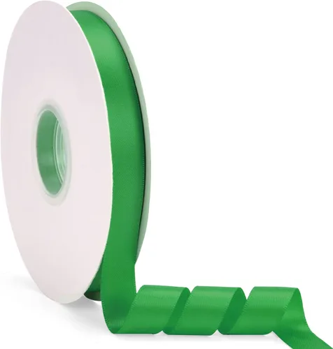 Miniatura 42 de Cinta de satén de doble cara verde manzana de 1-1/2 pulgadas x 50 yardas, cinta de color sólido de alta densidad, ideal para manualidades, envoltura