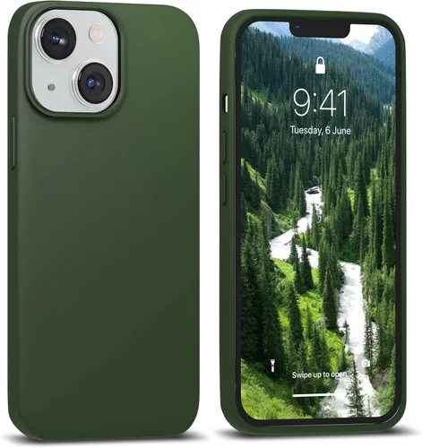 Miniatura 13 de IceSword Funda compatible con iPhone 15 Stone de silicona líquida delgada y protectora, suave antiarañazos, beige claro, crema y arena cálida