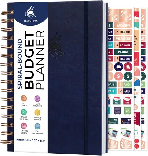 Miniatura 7 de Clever Fox Planificador de presupuesto en espiral, cuaderno de seguimiento de gastos, organizador de presupuestos mensual, cuaderno de registro