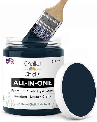 Miniatura 210 de Chalky Chicks - Pintura mate a la tiza, no requiere lijado, 4 onzas líquidas, color gris oscuro (Gun Metal Gray), para muebles, pintura sin Gris