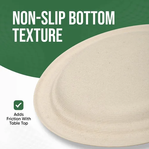 Miniatura 8 de TaidMiao Paquete de 100 platos de papel de 7 pulgadas, platos desechables 100% compostables, platos de postre resistentes, platos de caña de azúcar