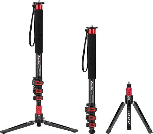 Avella A324D aluminio 67 pulgadas cámara monopod profesional telescópica video monopies base trípode para Canon Nikon Sony Olympus Panasonic DSLR