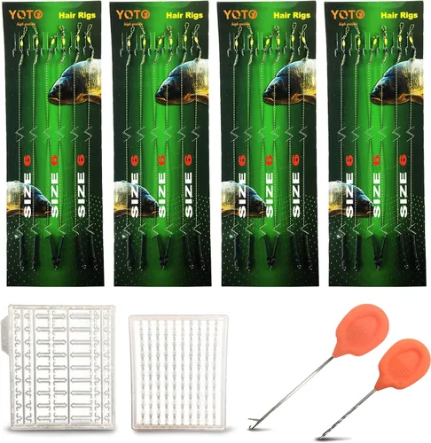 Miniatura 7 de YOTO Equipo de pesca de carpa, 24 piezas, equipo de pesca de carpa con gancho ancho de hueco, kit de pesca de carpa con accesorios de carpa, 24