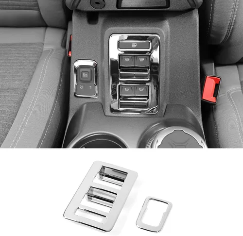 Miniatura 7 de RAZPOY Para Bronco - Interruptor de control de interruptor de elevación de ventana, 2 piezas de cubierta de panel de ajuste de espejo retrovisor