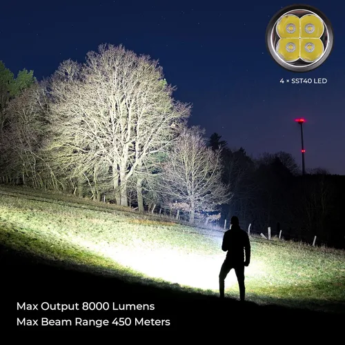 Miniatura 2 de Sofirn SP36 Pro linterna recargable LED de 8000 lúmenes máximos, linterna potente con 4X SST40 6500K LED Anduril UI2, IPX8 resistente al agua