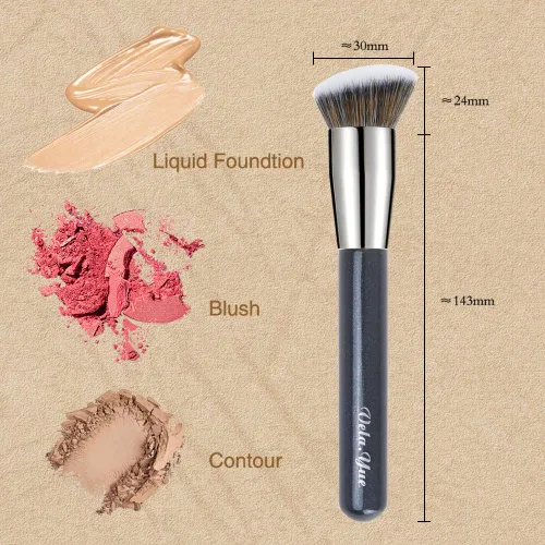 Miniatura 4 de Juego de 2 brochas de maquillaje para base, para difuminar, pulir, líquido, crema