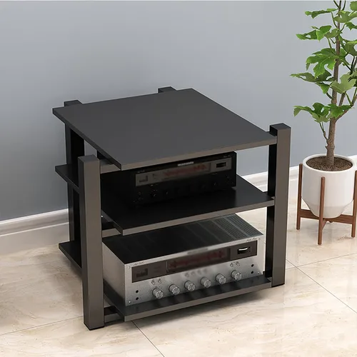 Miniatura 10 de Soporte para medios AV, estantería audiovisual, gabinete estéreo, torre de estante de audio, gabinete de consola de reproductor de discos, estantes