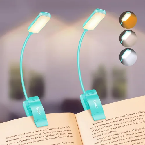 Miniatura 17 de Gritin Luz de Lectura Recargable de 9 LED para Leer en la Cama - Cuidado de los Ojos 3 Temperaturas de Color, Brillo de Atenuación Continua, 80